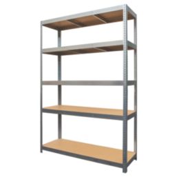 5-Tier Galvanised Steel Boltless Shelving Unit 1200mm x 450mm x 1800mm