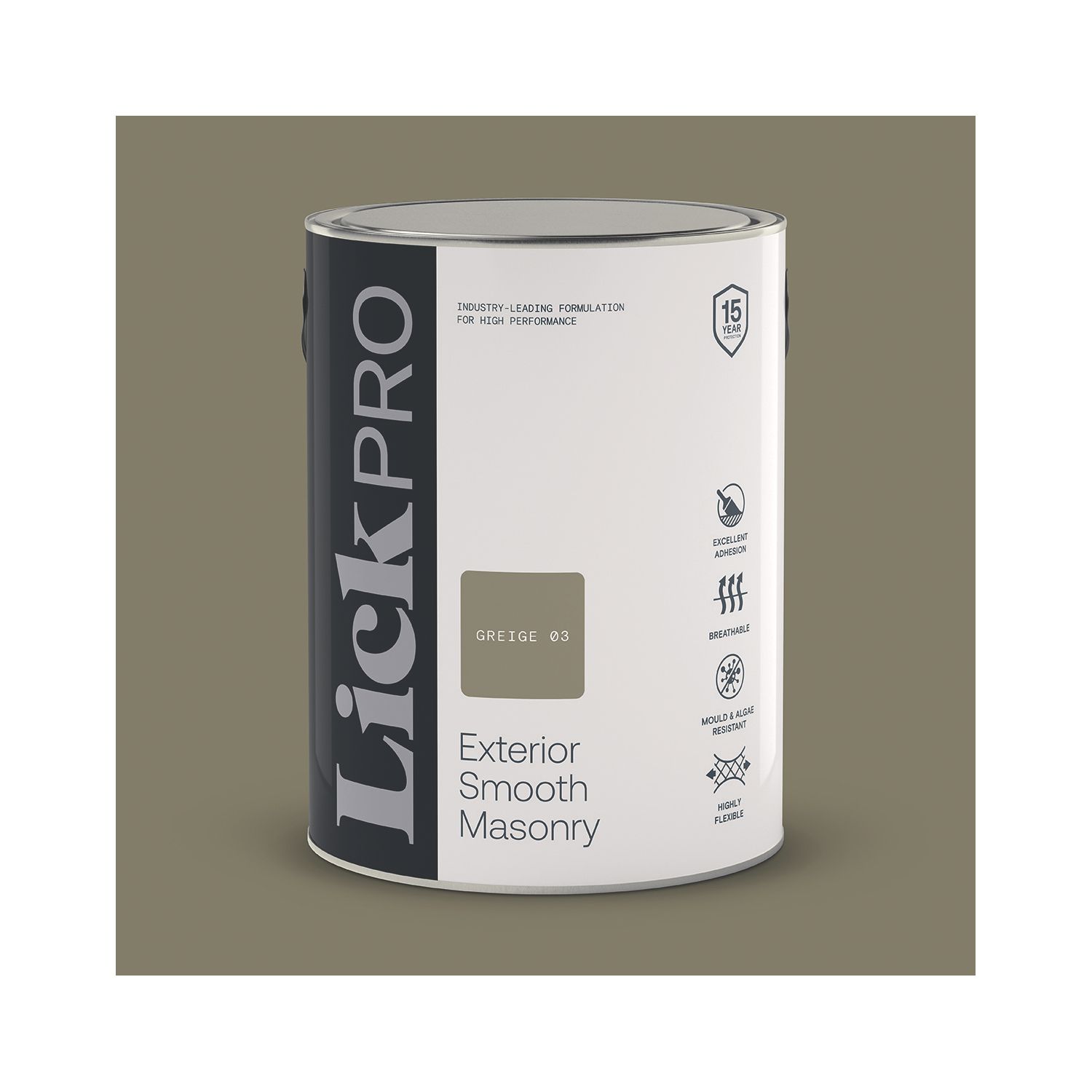 LickPro 5Ltr Smooth Greige 03 Masonry Paint (899TM)
