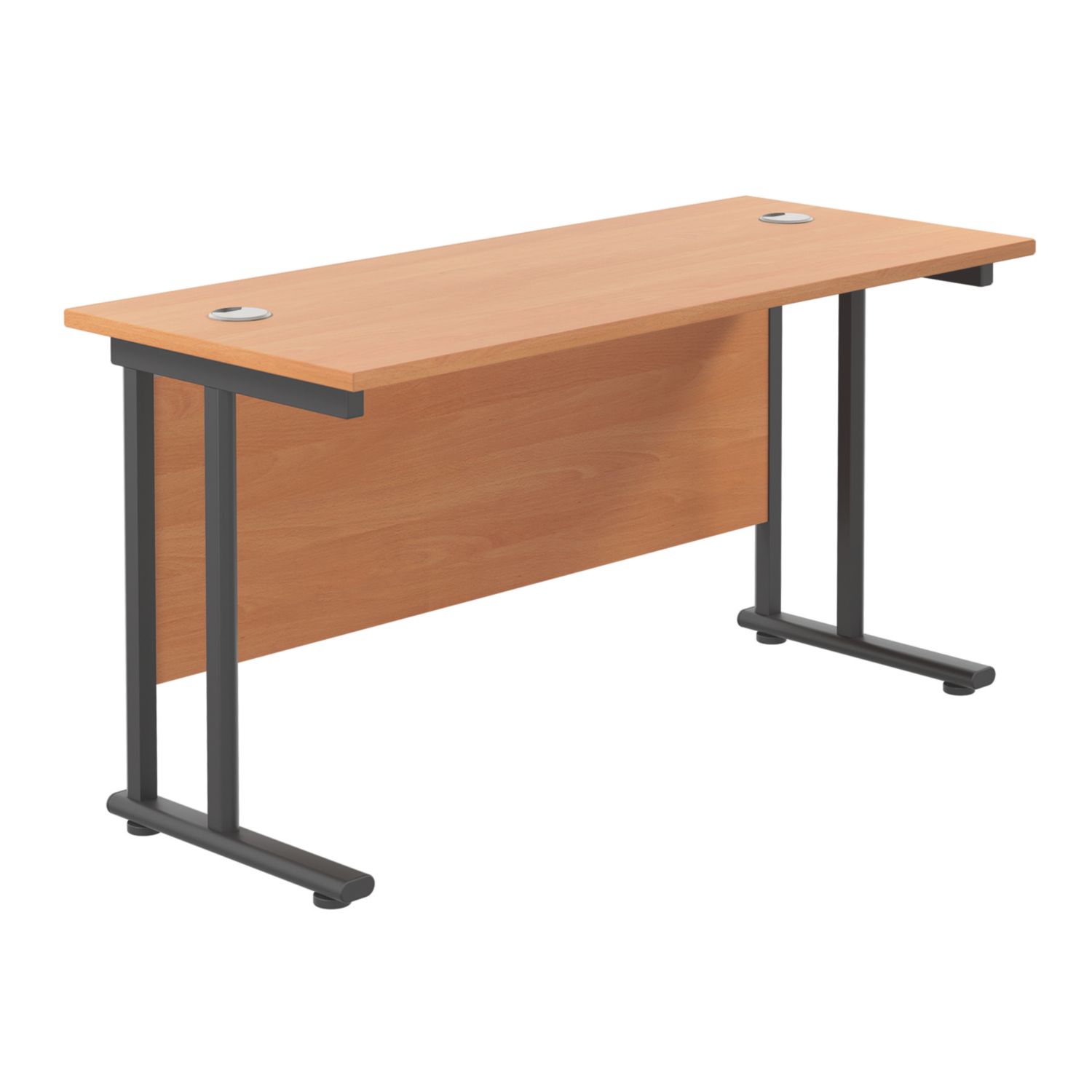 TC Group Aztec Twin Upright Rectangular Office Desk Beech/Black 1200mm x 600mm (899TT)