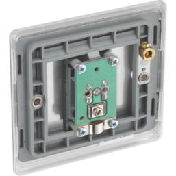 British General Nexus Metal 1-Gang Single Satellite Socket Brushed Steel