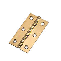 Polished Brass  Butt Hinges 76 x 41mm 2 Pack