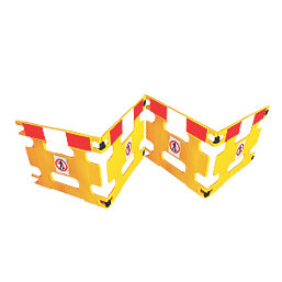 Addgards Handigard 4-Panel Barrier Yellow w/Red & White Stripe 970mm