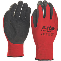 Site  Superlight Latex Gripper Gloves Red / Black Large