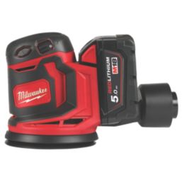 Milwaukee M18 BOS125-502B 125mm 18V 2 x 5.0Ah Li-Ion RedLithium  Cordless Random Orbit Sander