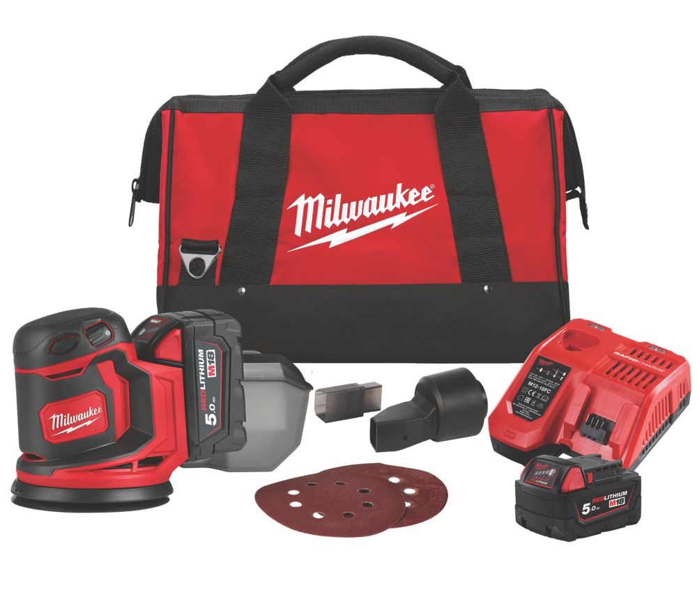 Milwaukee M18 BOS125 502B 125mm 18V 2 x 5.0Ah Li Ion RedLithium