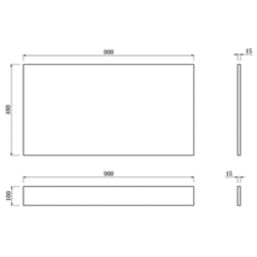 Highlife Bathrooms Halite Adjustable End Bath Panel 900mm Gloss White 2 Pieces