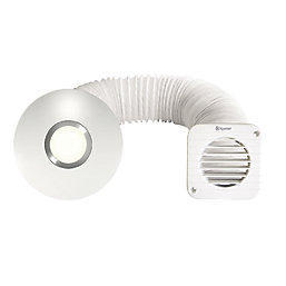 Xpelair SSISFC100 Simply Silent 4" Axial Bathroom Shower Extractor Fan Kit With LED Light with Timer White 220-240V