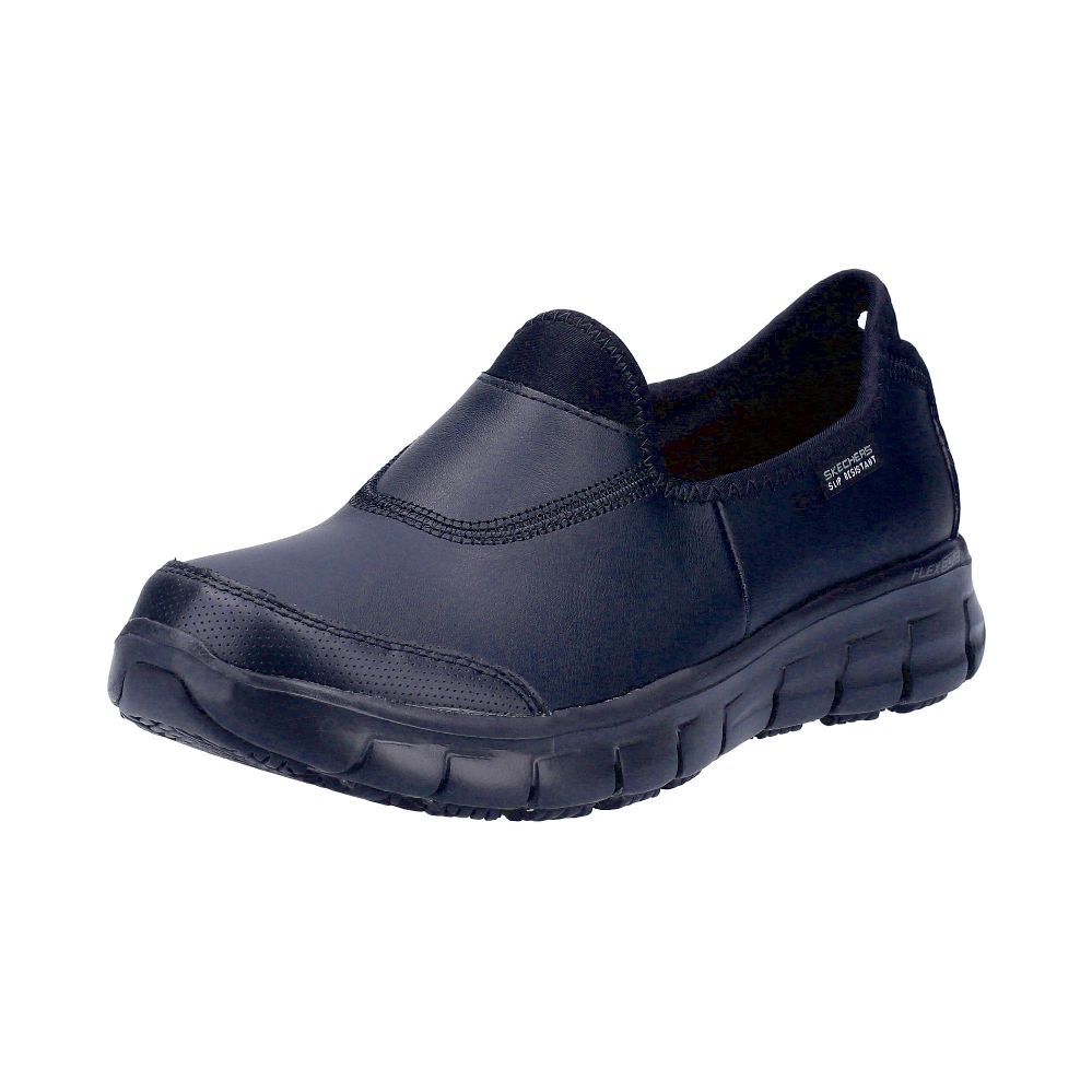 Skechers Sure Track Size 3 Womens Black Slip On Non Safety Shoes Screwfix