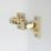 Eclipse 3D Adjustable Soft-Close Steel 105° Half Overlay Brushed Brass Cabinet Hinges 62mm 2 Pack