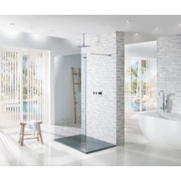 Essentials Rectangular Shower Tray with Waste Slate Grey 1400 x 800 x 25mm