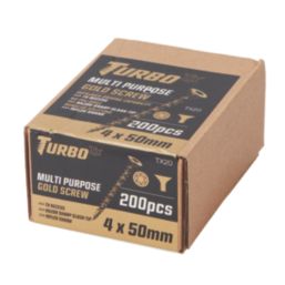 Turbo TX  TX Double-Countersunk Self-Drilling Multipurpose Screws 4mm x 50mm 200 Pack