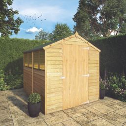 Mercia Value Single Door 6' x 7' 6" (Nominal) Apex Overlap Timber Shed