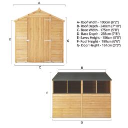 Mercia Value Single Door 6' x 7' 6" (Nominal) Apex Overlap Timber Shed