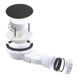 Flomasta  Shower Trap Matt Black 90mm