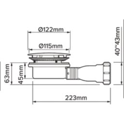 Flomasta  Shower Trap Matt Black 90mm