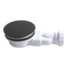 Flomasta  Shower Trap Matt Black 90mm