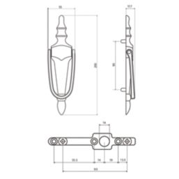 Fab & Fix Classic Slim Door Knocker Polished Gold 55mm x 200mm