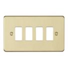 Knightsbridge  4-Module Grid Faceplate Brushed Brass