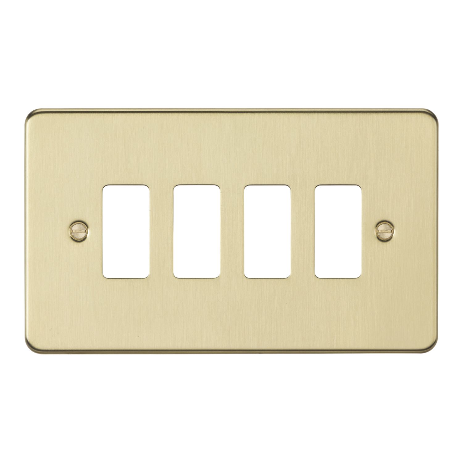 Knightsbridge 4-Module Grid Faceplate Brushed Brass (901CR)