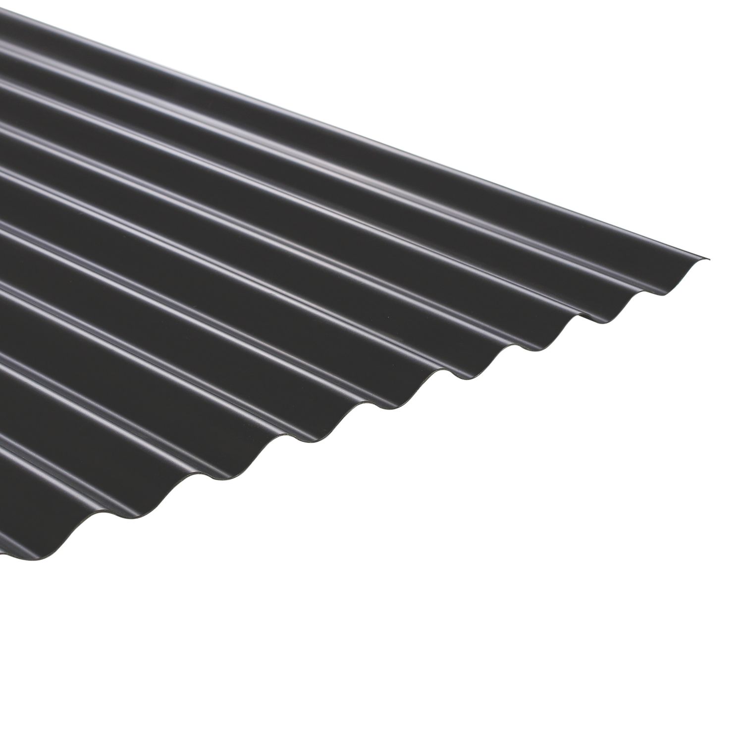 Radmat Building Materials Eco 76/18 Corrugated PVC Roof Sheet Black 2000mm x 1.2mm x 875mm (901CY)