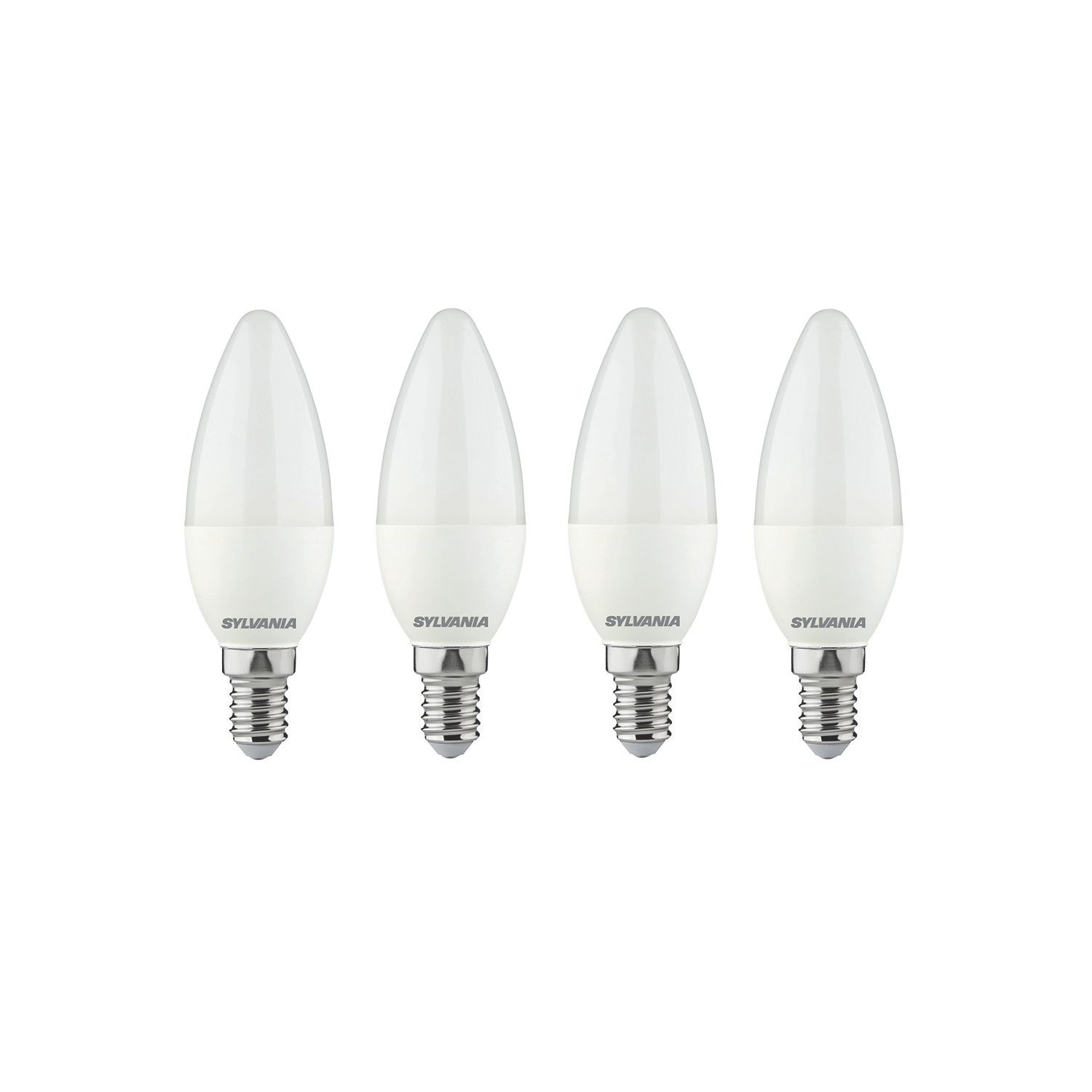 Sylvania Toledo E14 Candle LED Light Bulb Frosted 470lm 4.2W 4 Pack (901EV)