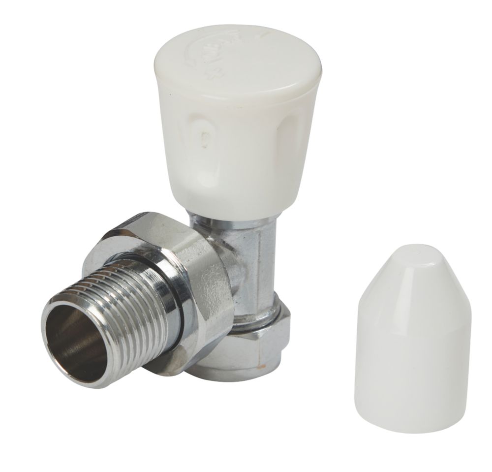 Flomasta  White Angled Manual Radiator Valve  15mm x 21mm
