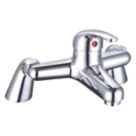 ETAL Loop Polished Chrome 133mm Deck Mounted Lever 2 Tap Holes Bath Mixer Tap
