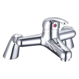 ETAL Loop Polished Chrome 133mm Deck Mounted Lever 2 Tap Holes Bath Mixer Tap