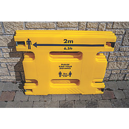 Addgards Keep Your Distance Safety Barriers Yellow / Black 1m 4 Pack