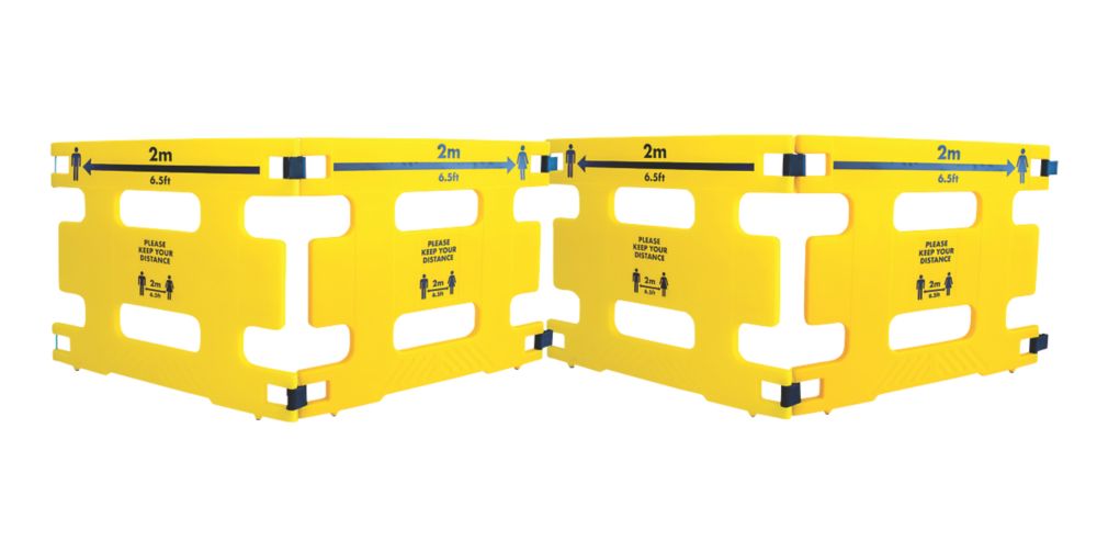Addgards Keep Your Distance Safety Barriers Yellow/Black 1m 4 Pack ...