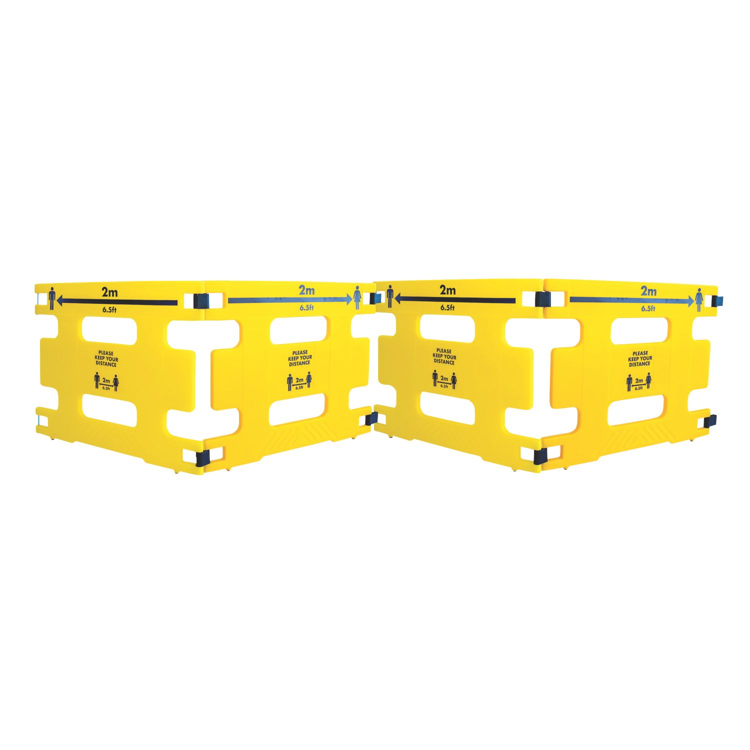 Addgards Keep Your Distance Safety Barriers Yellow/Black 1m 4 Pack (901KK)