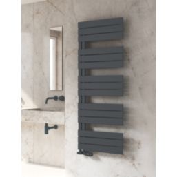 Reina 1424mm x 550mm 2291BTU Anthracite Flat Designer Towel Radiator