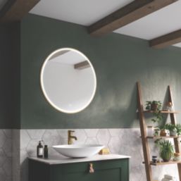 Sensio Frontier Round Illuminated Bathroom Mirror Brass With 1615lm LED Light 600mm x 600mm