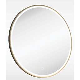 Sensio Frontier Round Illuminated Bathroom Mirror Brass With 1615lm LED Light 600mm x 600mm