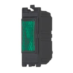 Contactum  Green Neon Power Indicator with Black Inserts 230V