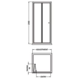 ETAL  Framed Square Bi-Fold Door Shower Enclosure & Tray  Chrome 750mm x 750mm x 1940mm