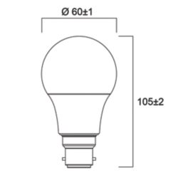 Sylvania ToLEDo 827 SL4 B22 GLS LED Light Bulb  806lm 8W 4 Pack