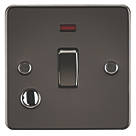Knightsbridge FP8341FGM 20A 1-Gang DP Control Switch & Flex Outlet Gunmetal with LED