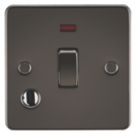 Knightsbridge  20A 1-Gang DP Control Switch & Flex Outlet Gunmetal with LED
