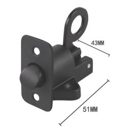 Smith & Locke Fanlight Catch Matt Black 51mm x 43mm