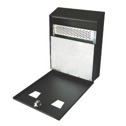 Smith & Locke Lockable Wall Mounted Cigarette Bin Black