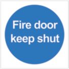 Essentials  Non Photoluminescent 'Fire Door Keep Shut' Signs 100mm x 100mm 100 Pack