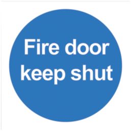 Essentials  Non Photoluminescent 'Fire Door Keep Shut' Signs 100mm x 100mm 100 Pack