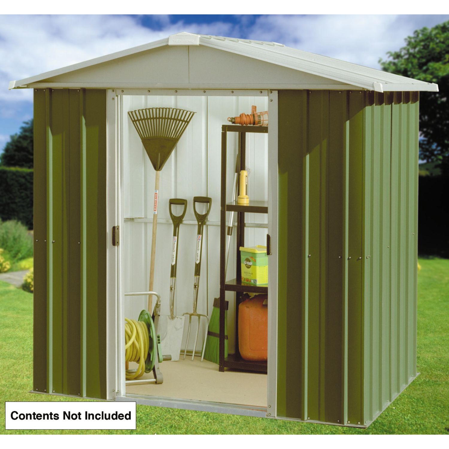 Yardmaster 6' x 7' (Nominal) Apex Metal Shed Green (90270)