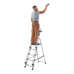 Werner Aluminium 1.68m 5 Step Platform Step Ladder With Handrail