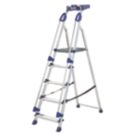 Werner Aluminium 1.68m 5 Step Platform Step Ladder With Handrail
