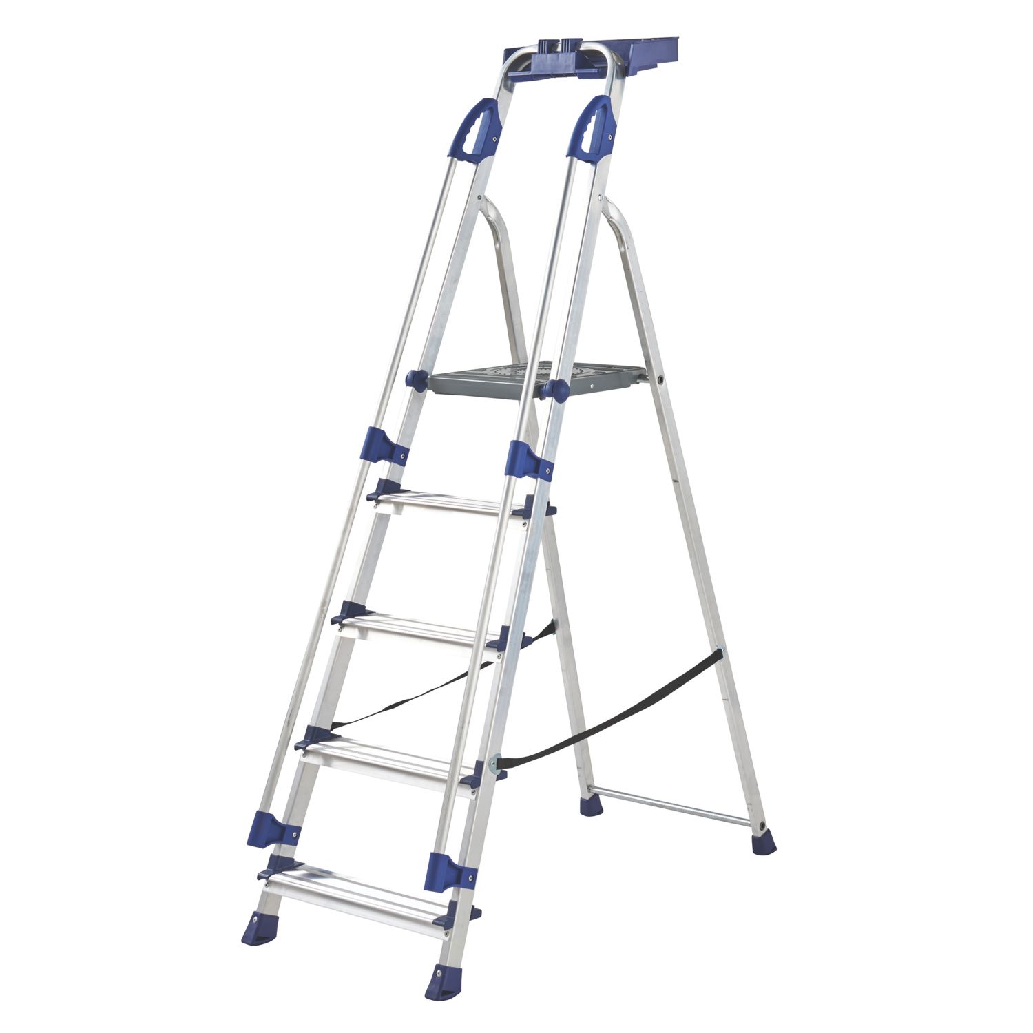 Werner Aluminium 1.68m 5 Step Platform Step Ladder With Handrail (902CJ)