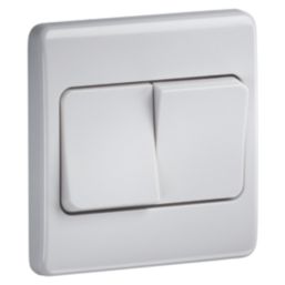 Knightsbridge Curved Edge 10AX 2-Gang 2-Way Light Switch  White