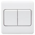 Knightsbridge Curved Edge 10AX 2-Gang 2-Way Light Switch  White