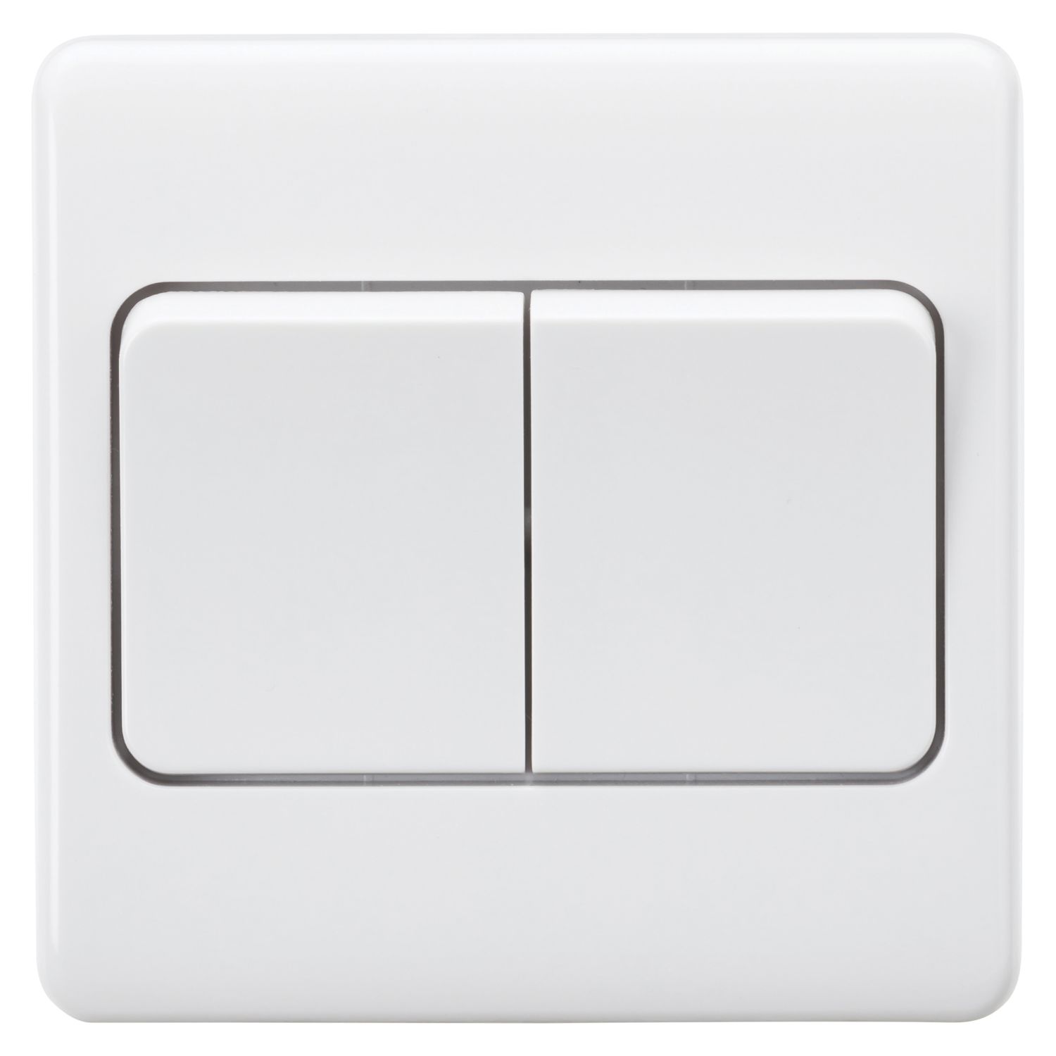 Knightsbridge Curved Edge 10AX 2-Gang 2-Way Light Switch White (902CR)